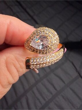 18K Gold Filled Snake Wrap Ring | AAA CZ Size 7 (adjustable)